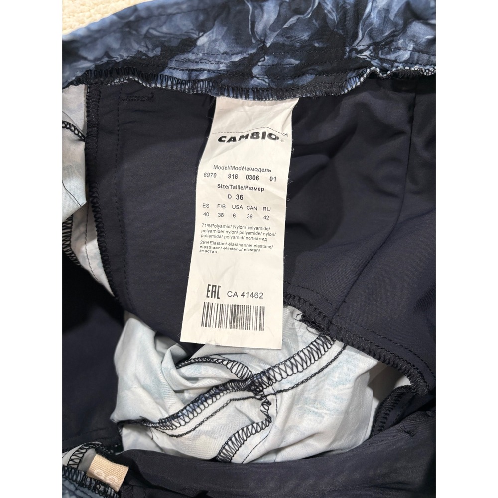 Cambio Jorden Jogger Floral Print Athletic Stretch Legging Blue Navy Size 6 - Picture 11 of 12